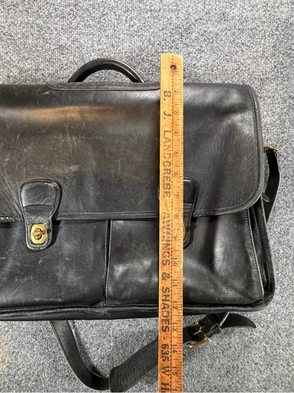 Coach Men’s Black Leather Messenger Bag Briefcase -  A8S-0532 - Picture 12 of 13